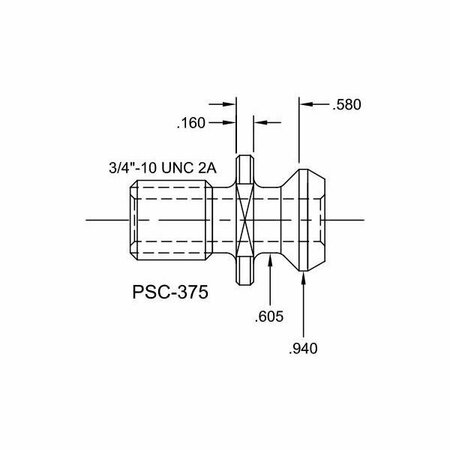 TJ DAVIES CO Coolant Through Retention Knob PSC-375